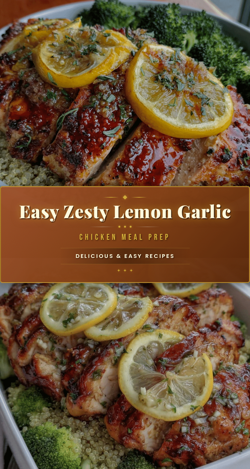 easy zesty lemon garlic chicken meal prep recipe