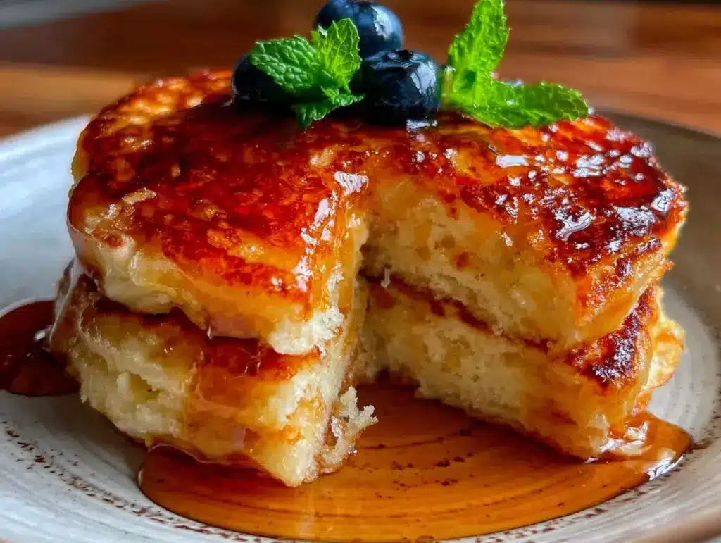 fluffy sourdough pancakes - featured image