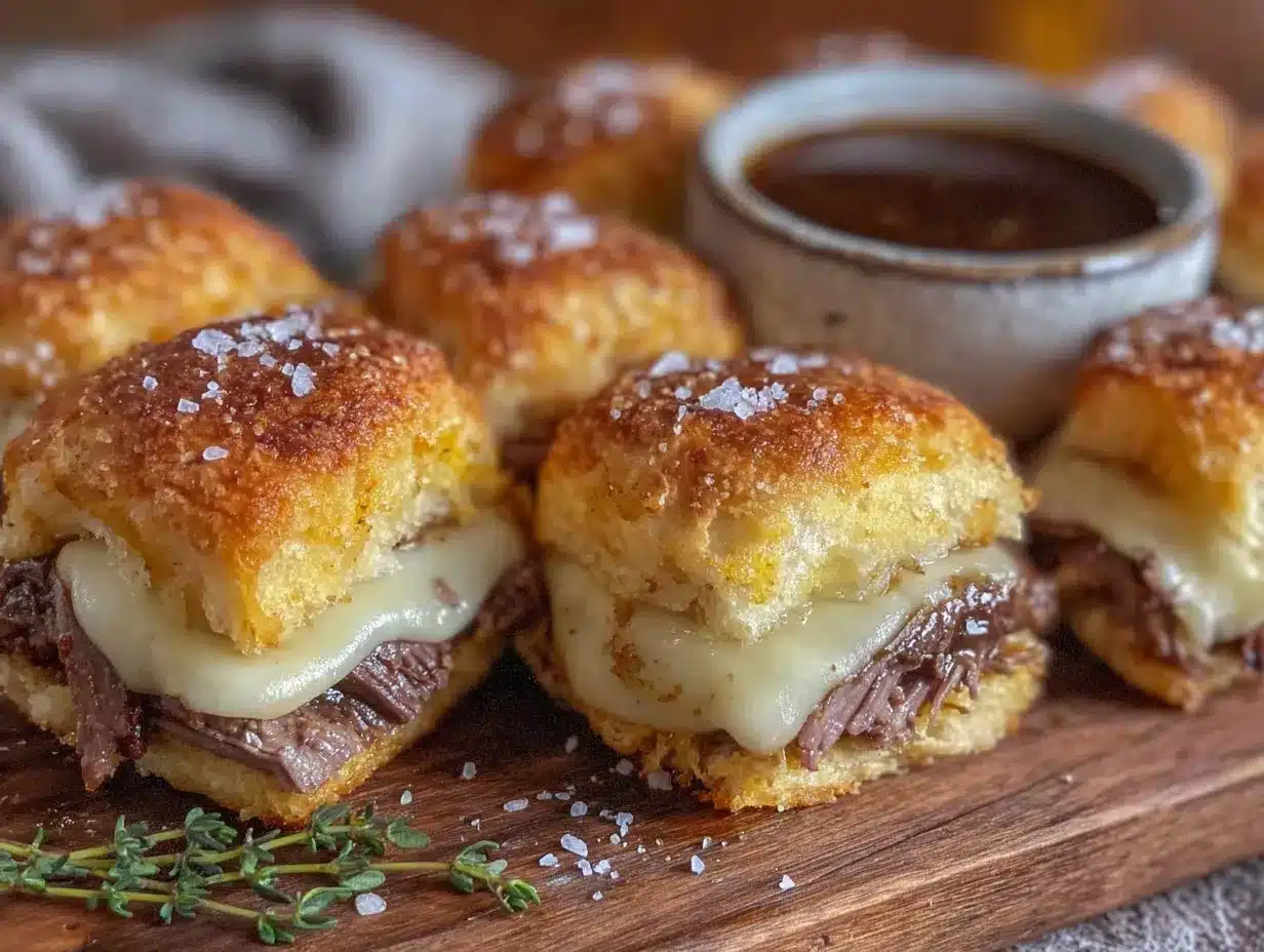 French Dip Sliders preparation steps