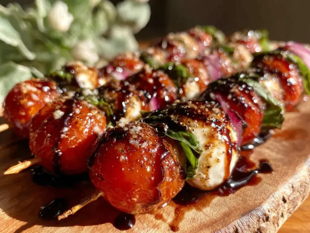 fresh caprese skewers - featured image