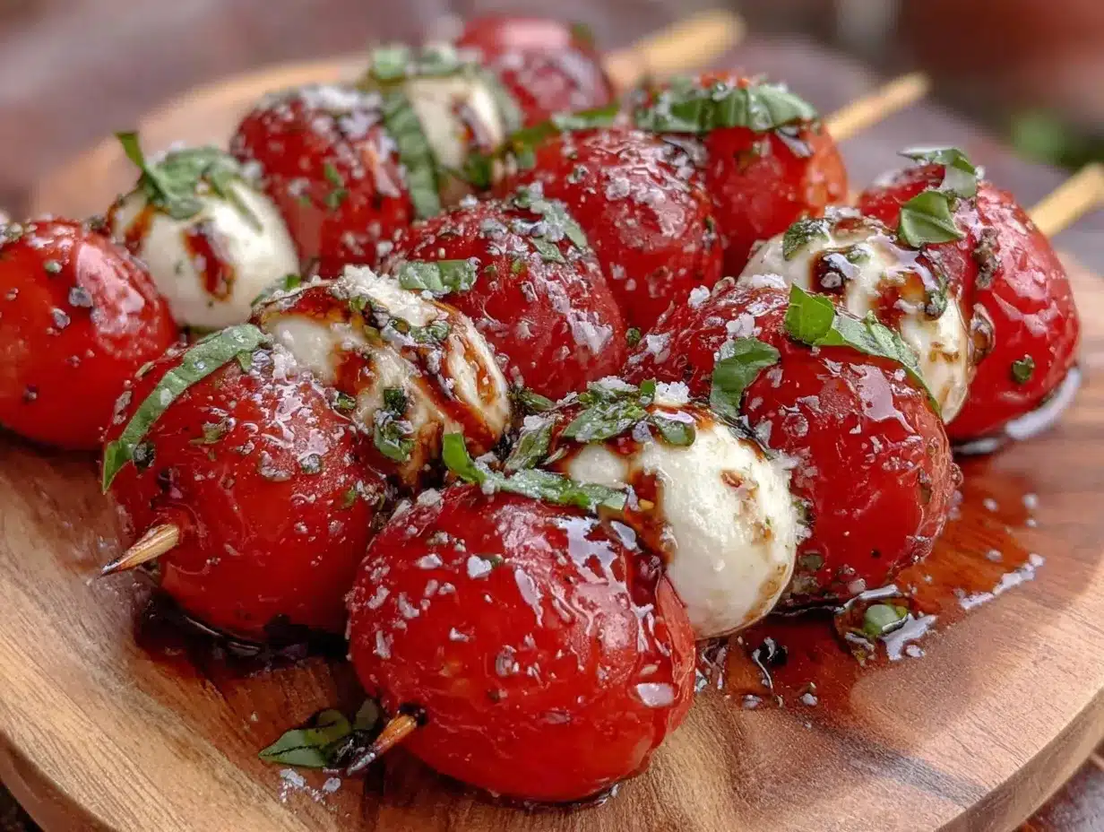 fresh caprese skewers preparation steps