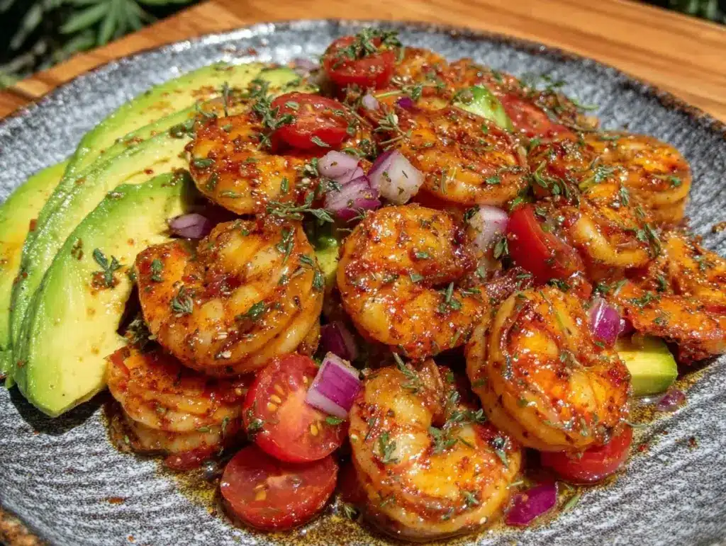 fresh shrimp and avocado salad - featured image