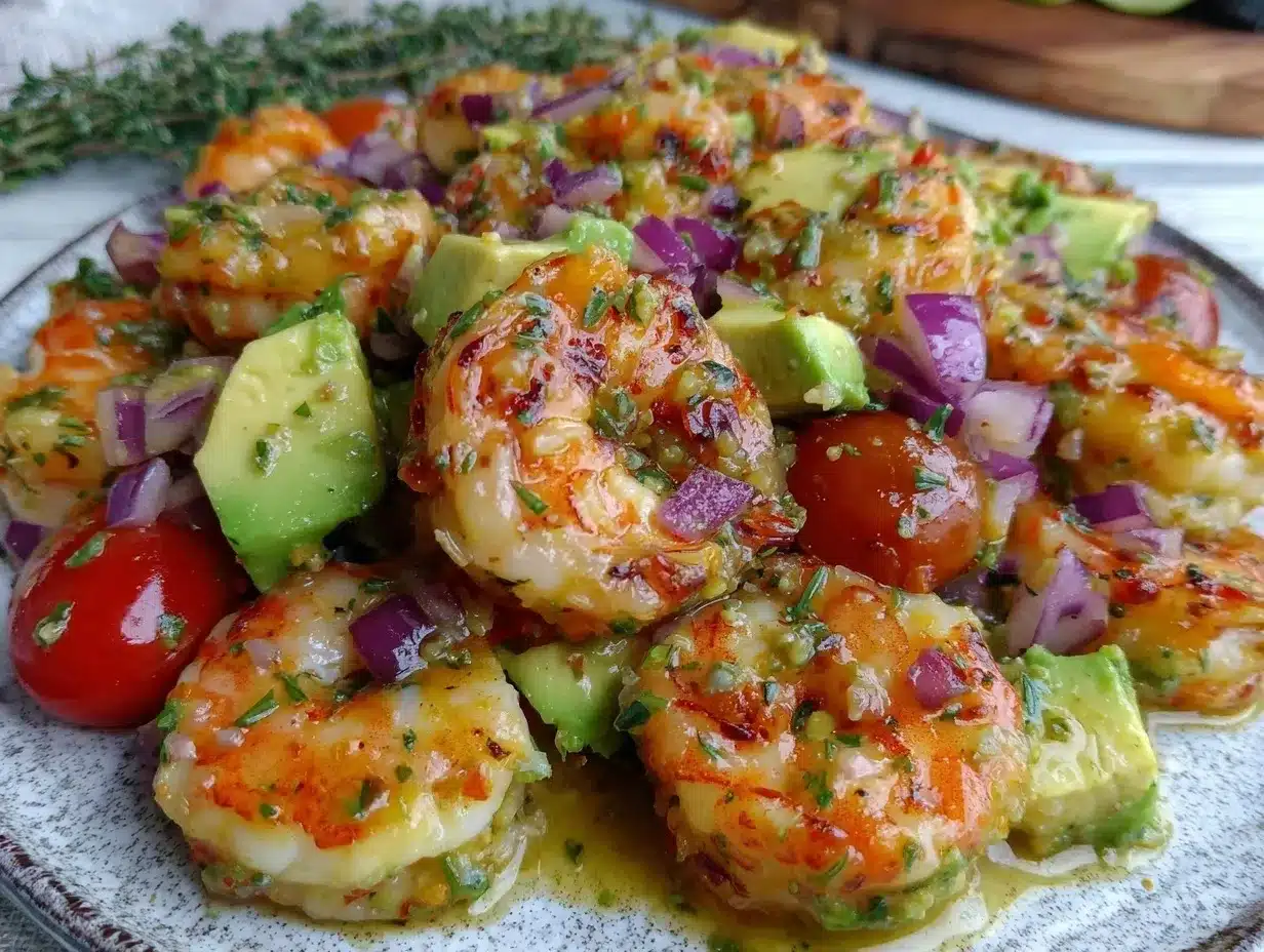 fresh shrimp and avocado salad preparation steps