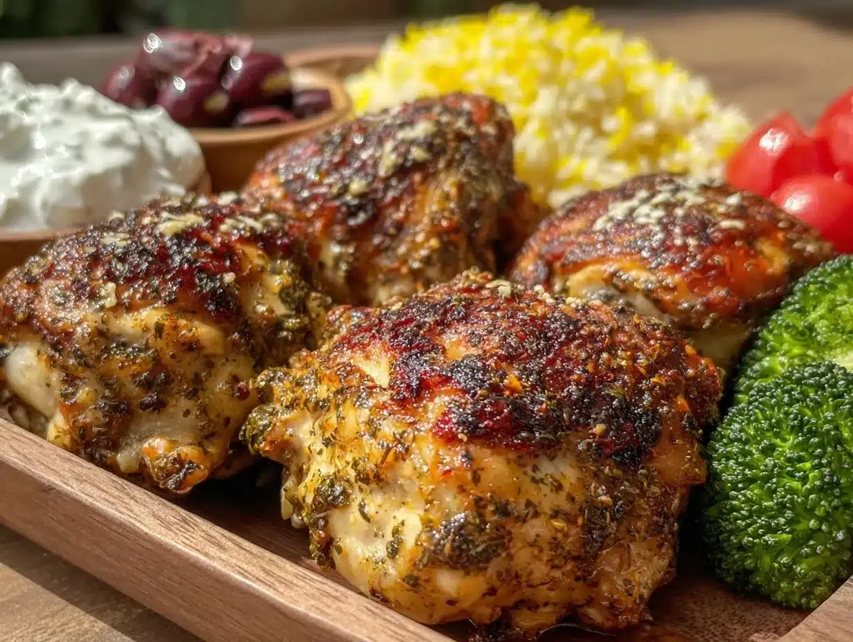 Greek chicken meal prep bowls preparation steps