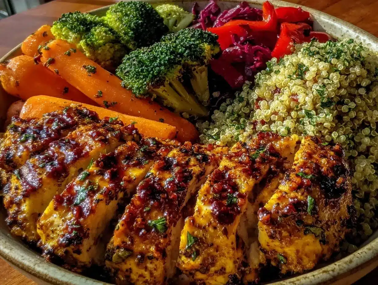 grilled chicken and veggie bowls preparation steps