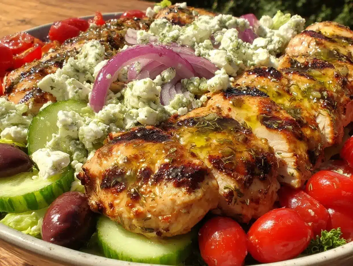 grilled chicken greek salad preparation steps