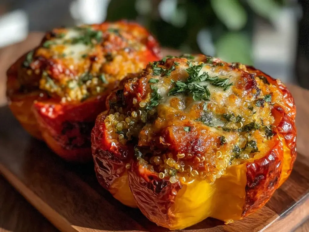 ground turkey stuffed peppers - featured image