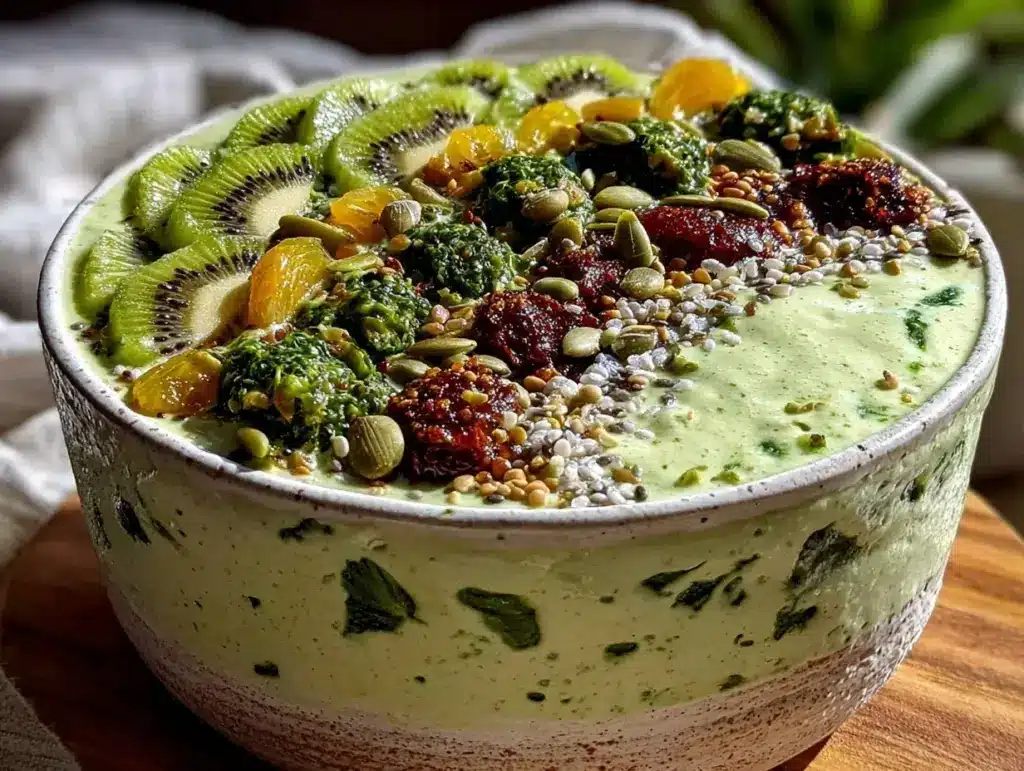 healthy shamrock protein smoothie bowl - featured image