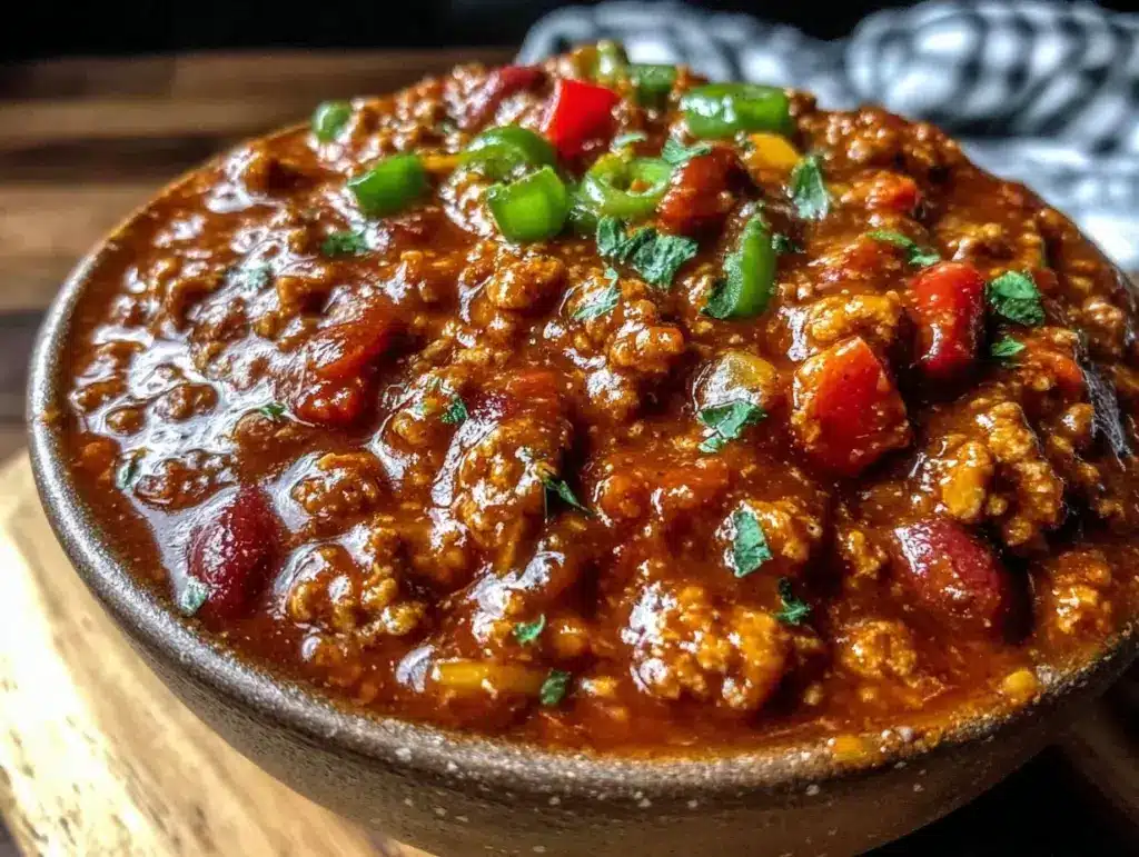 hearty ground turkey chili - featured image