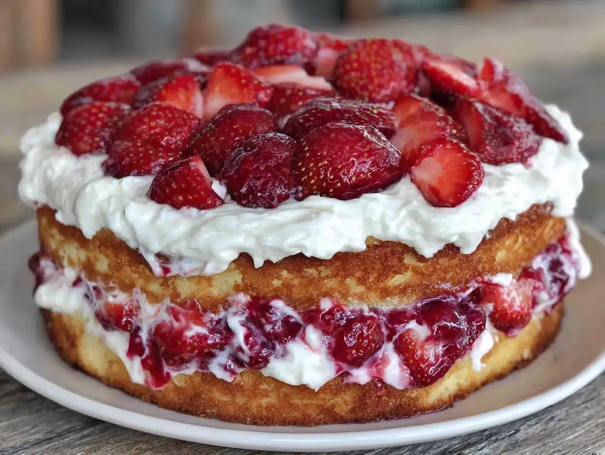moist classic strawberry cake preparation steps