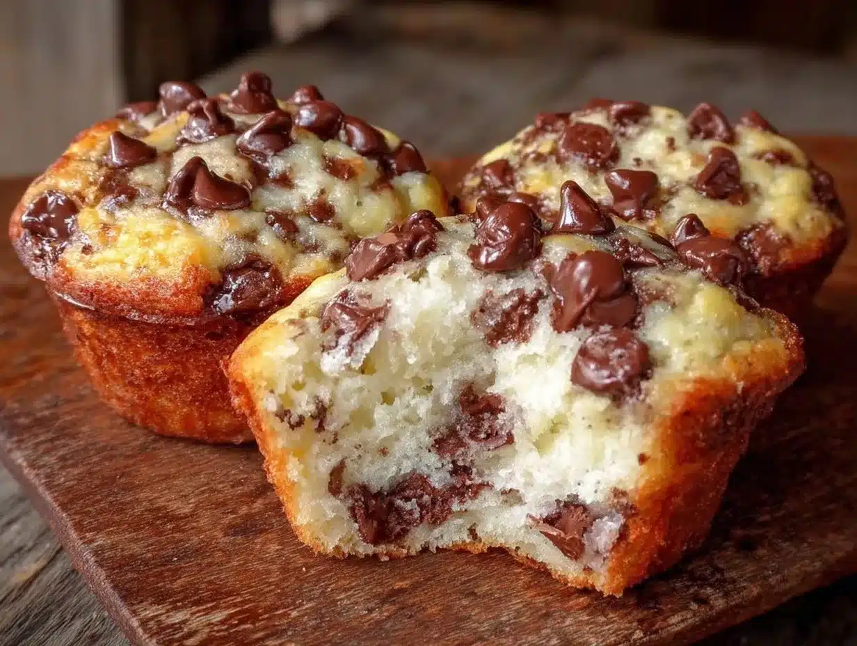 moist greek yogurt chocolate chip muffins preparation steps