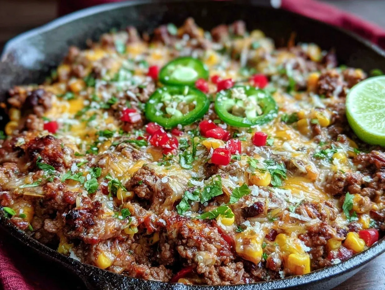 one-pan turkey taco skillet preparation steps