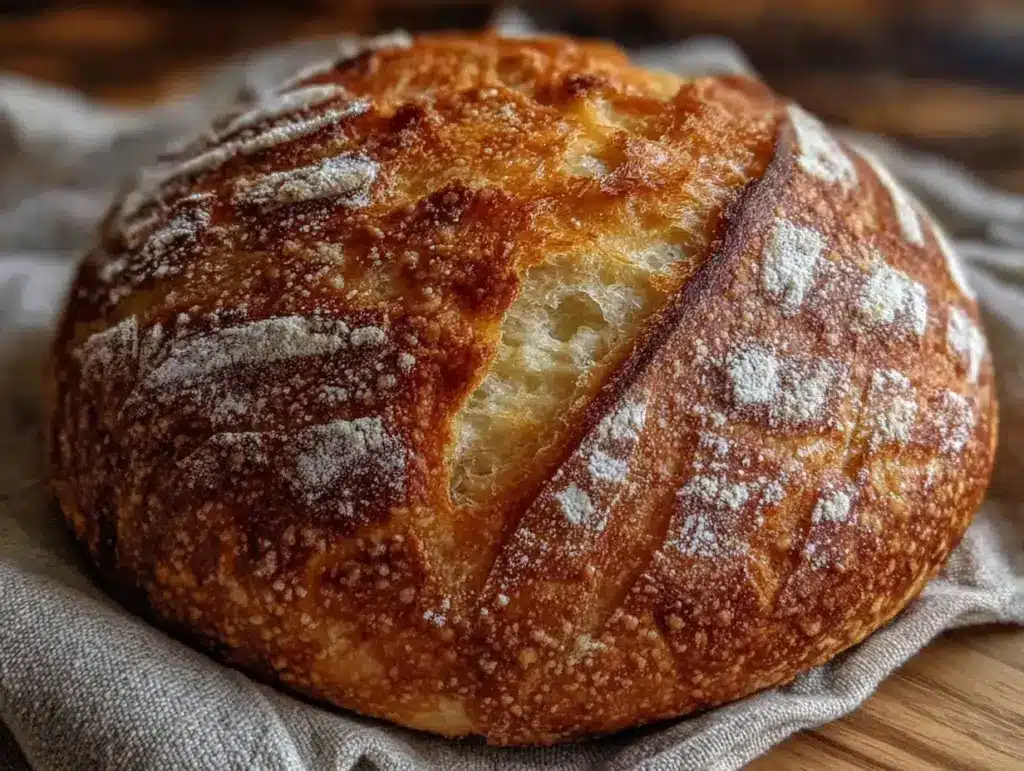 perfect crispy classic sourdough bread recipe - featured image