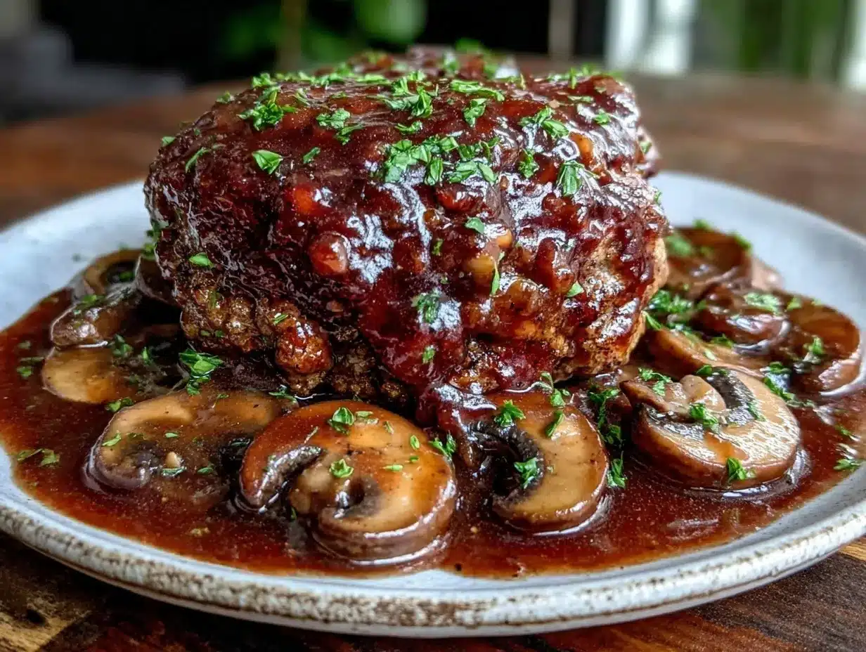 Salisbury steak with mushroom gravy preparation steps
