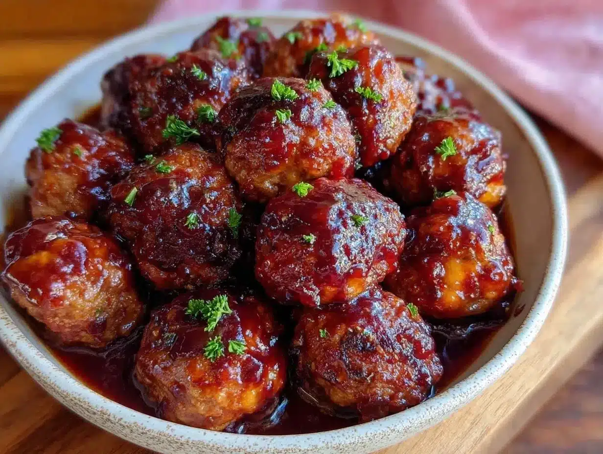 savory meatballs sticky sweet bbq sauce preparation steps