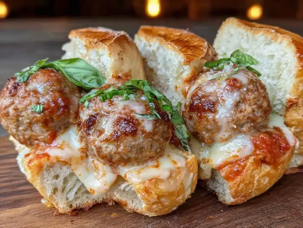 turkey meatball subs - featured image