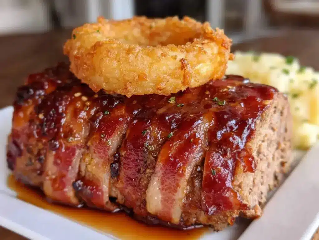 BBQ bacon wrapped meatloaf - featured image