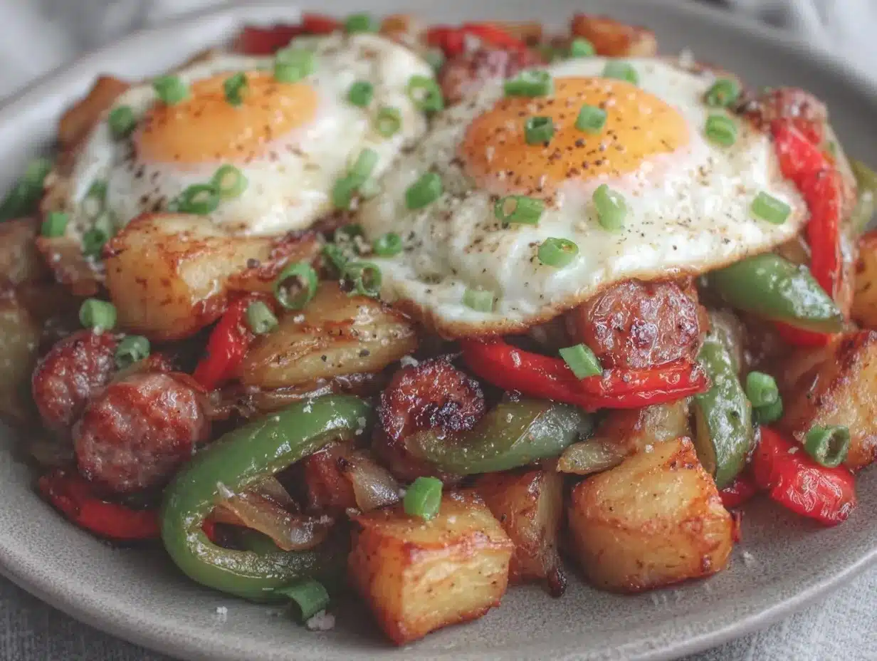 blackstone breakfast hash with eggs preparation steps
