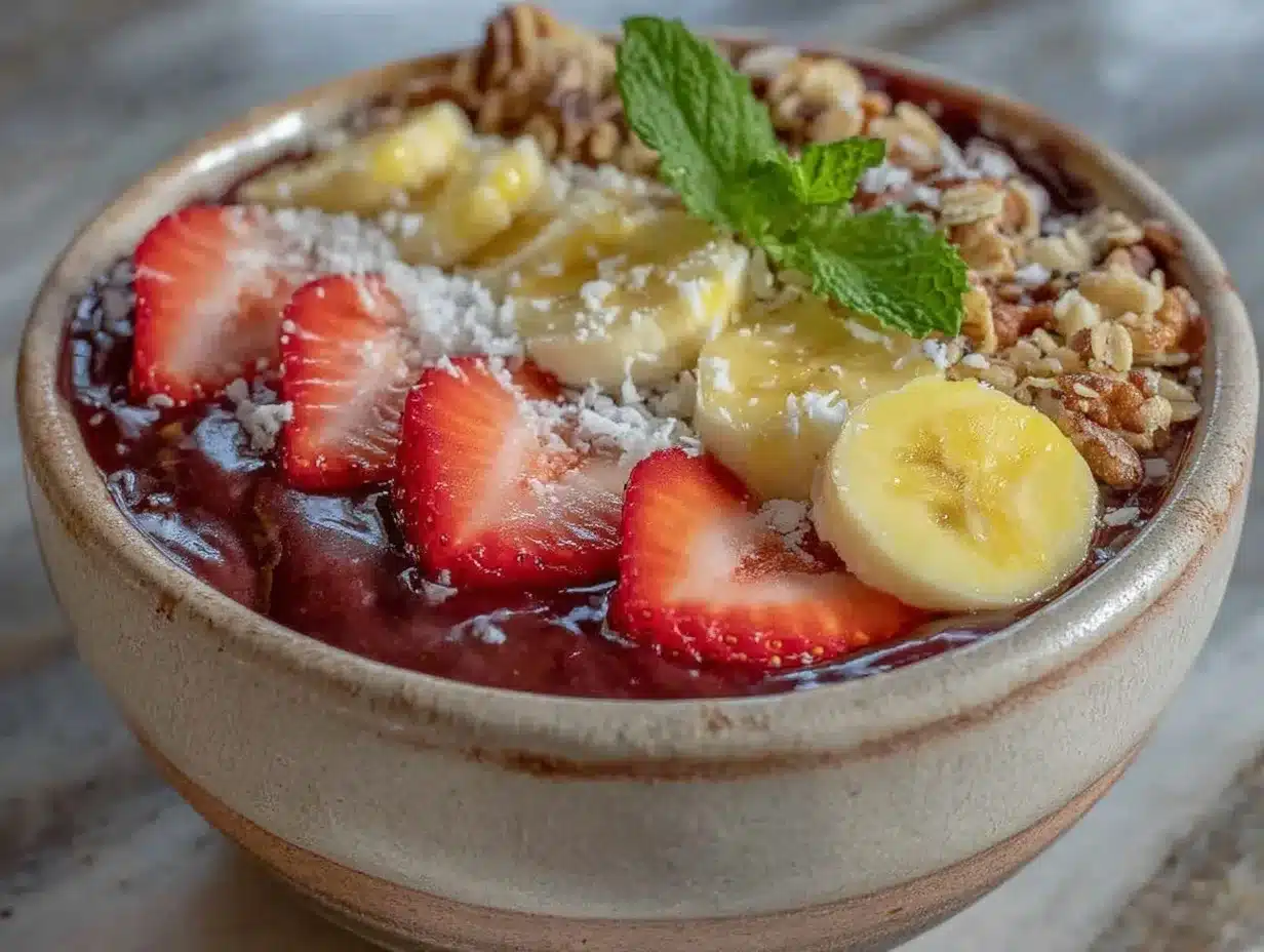 brazilian açai bowl preparation steps