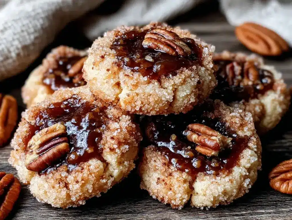 butter pecan thumbprint cookies - featured image