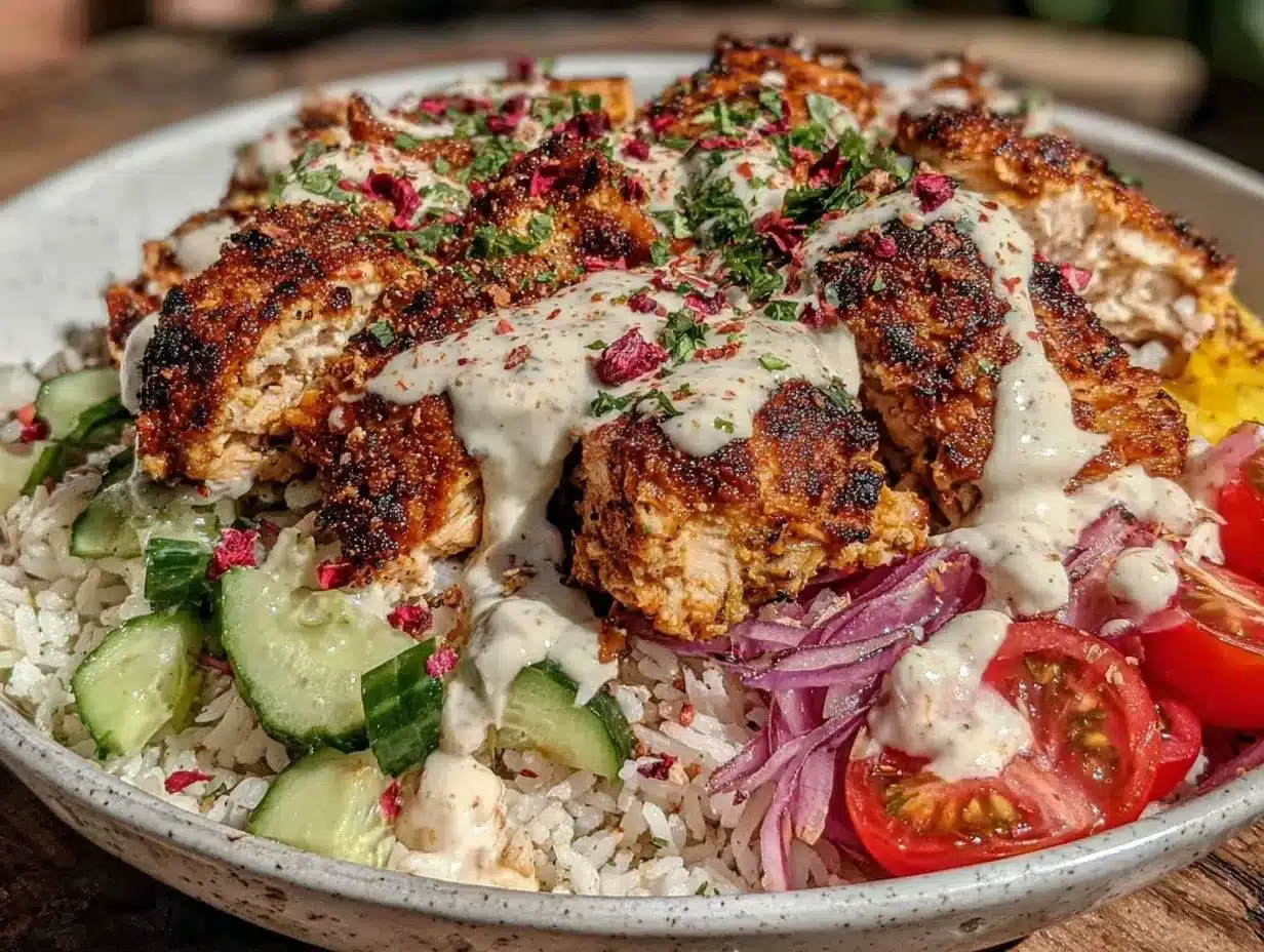 chicken shawarma rice bowl preparation steps