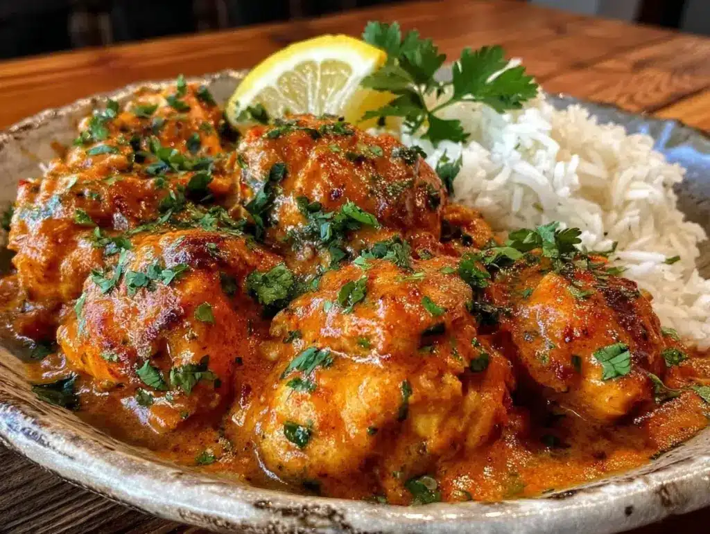 chicken tikka masala with basmati rice - featured image