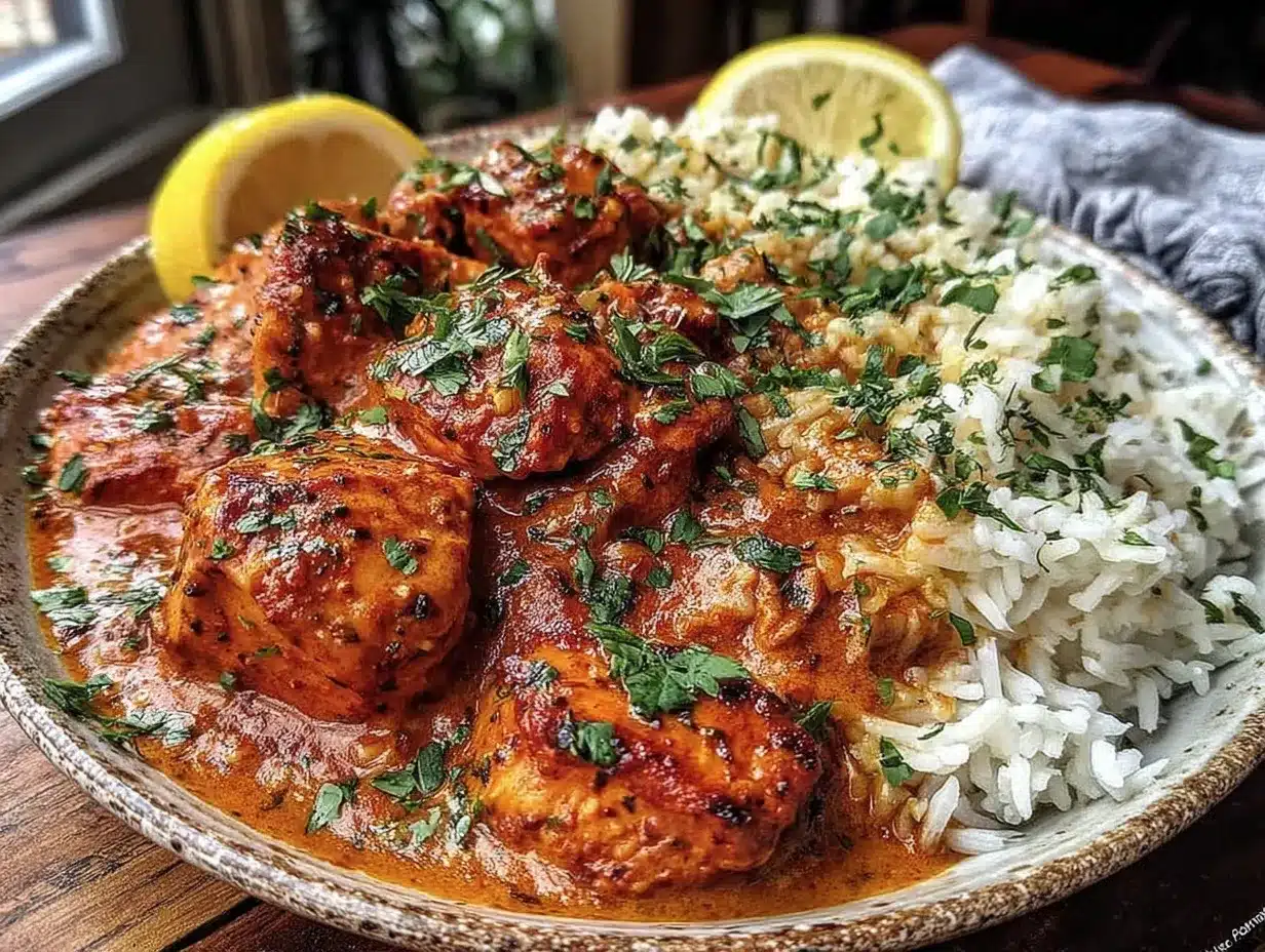 chicken tikka masala with basmati rice preparation steps