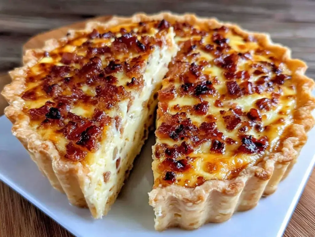classic creamy french quiche lorraine - featured image