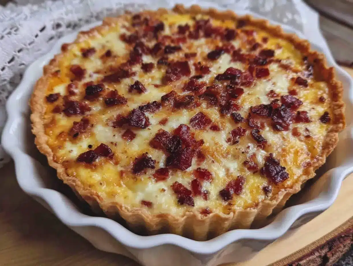 classic creamy french quiche lorraine preparation steps