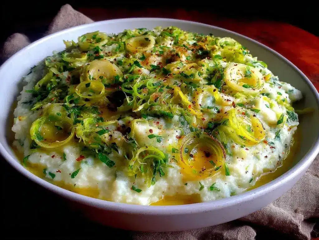 creamy irish colcannon soup - featured image