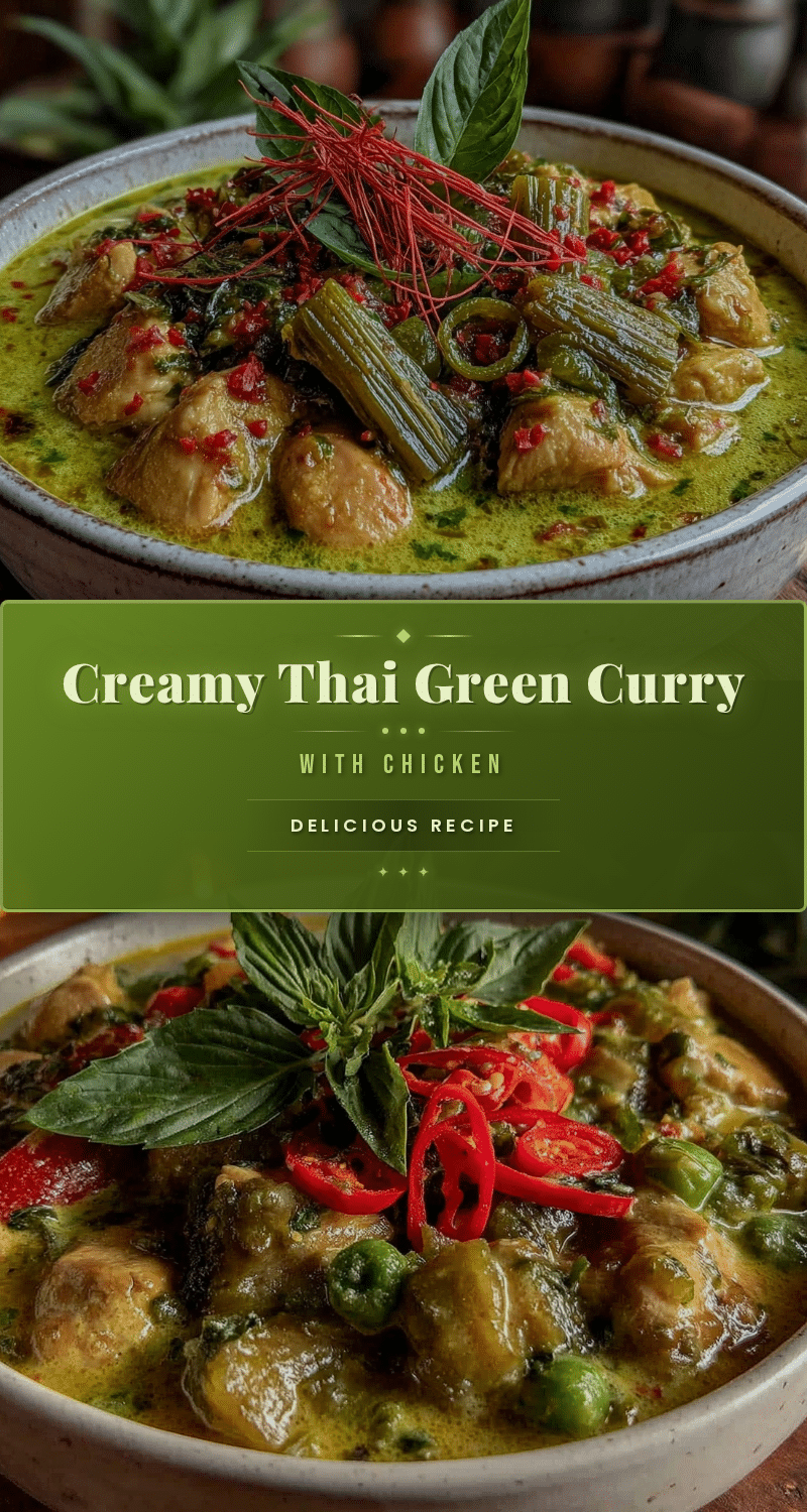 creamy Thai green curry with chicken and Thai basil recipe