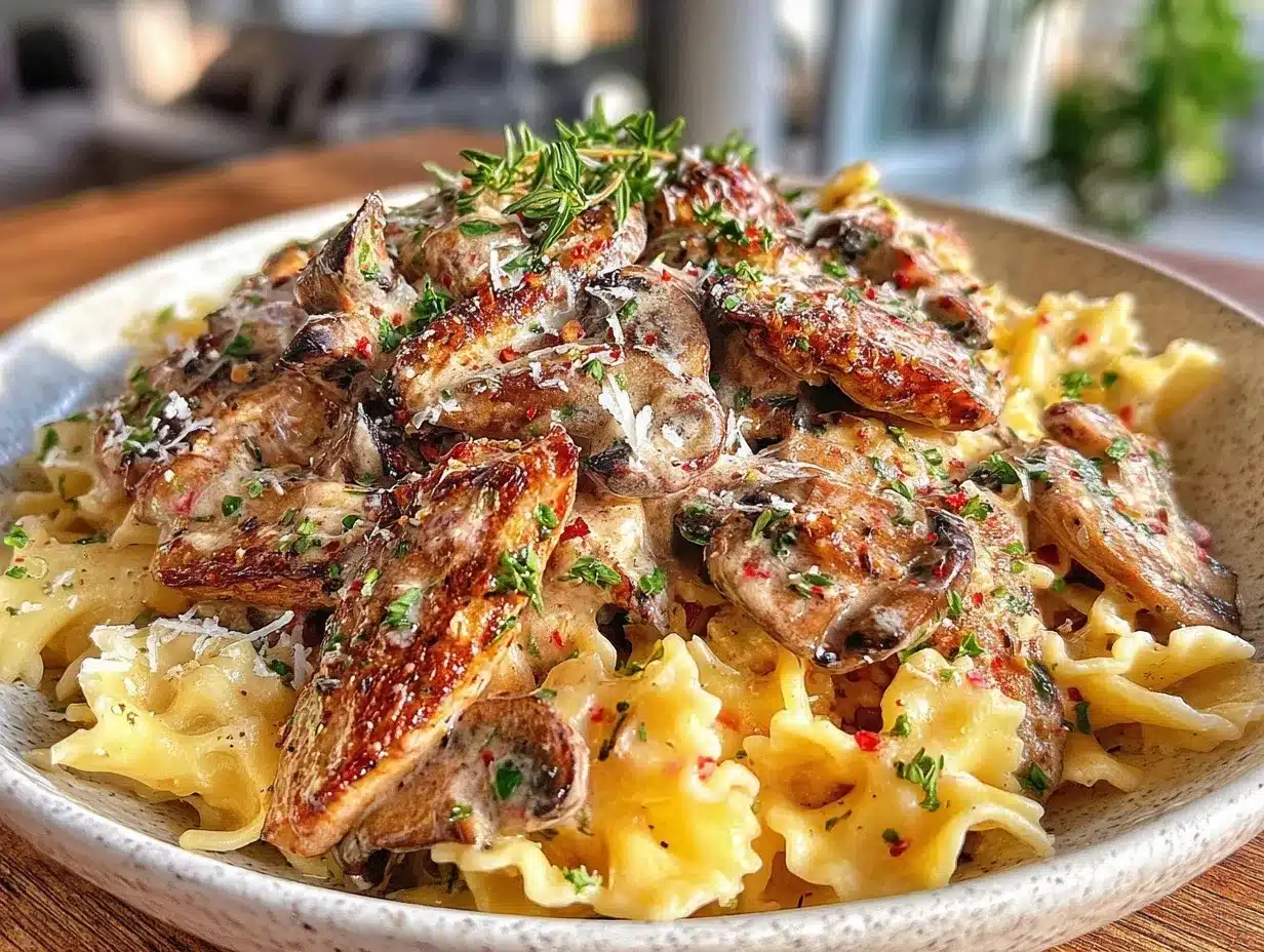 creamy vegan mushroom stroganoff preparation steps