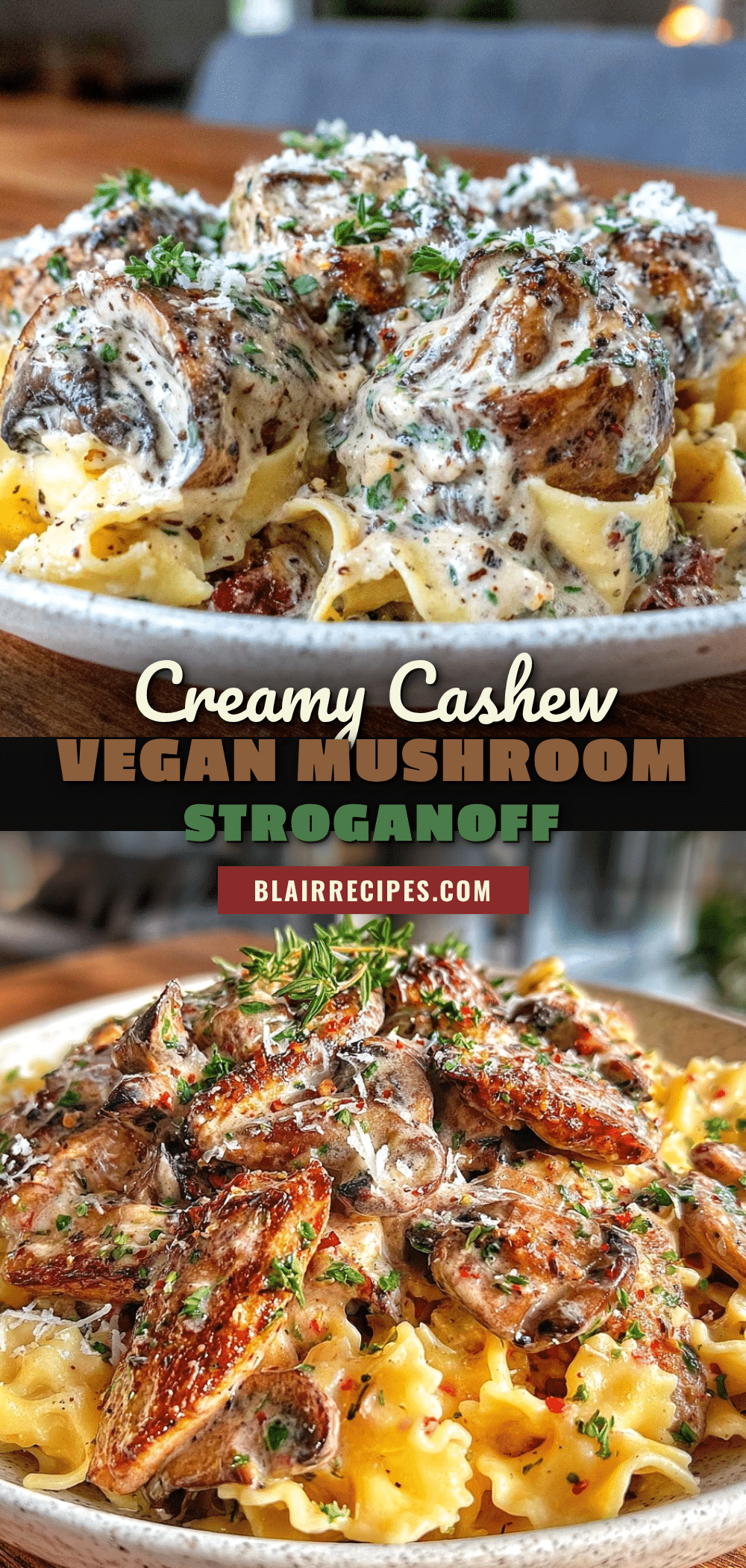 creamy vegan mushroom stroganoff recipe