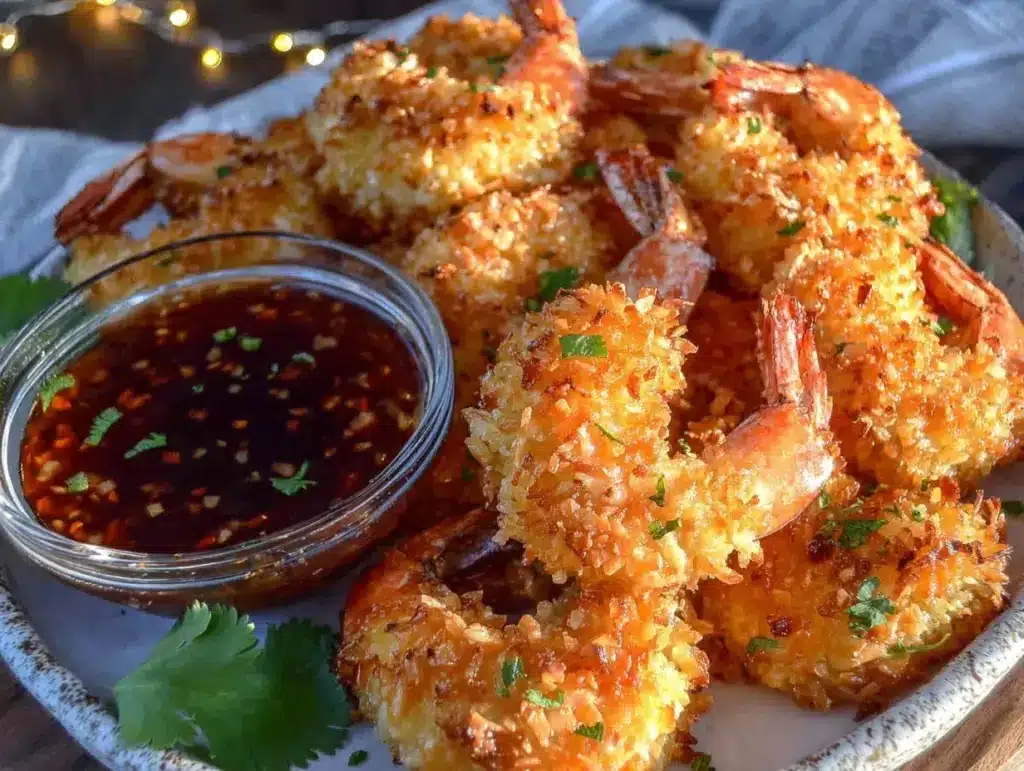 crispy air fryer coconut shrimp - featured image