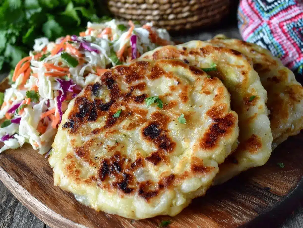 crispy Salvadoran pupusas preparation steps