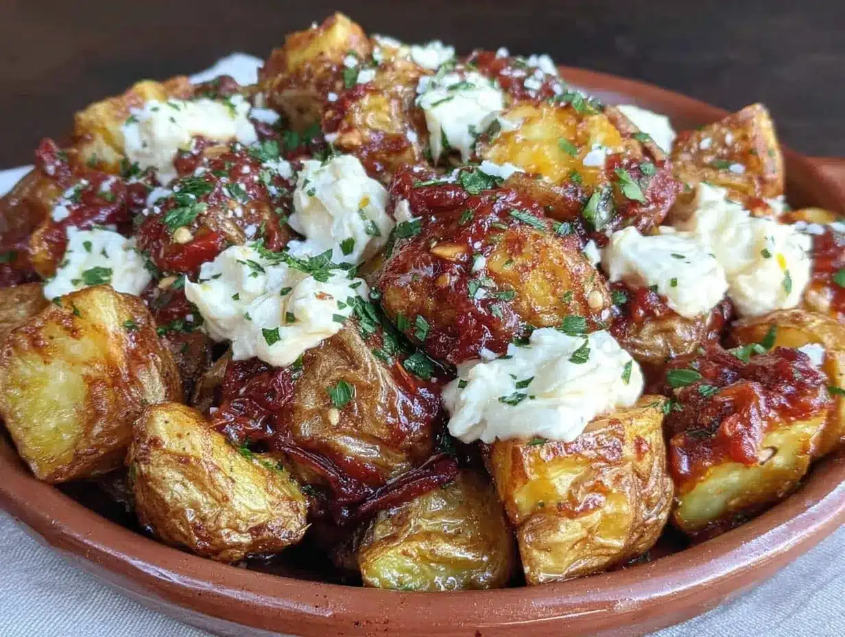 crispy spanish patatas bravas preparation steps