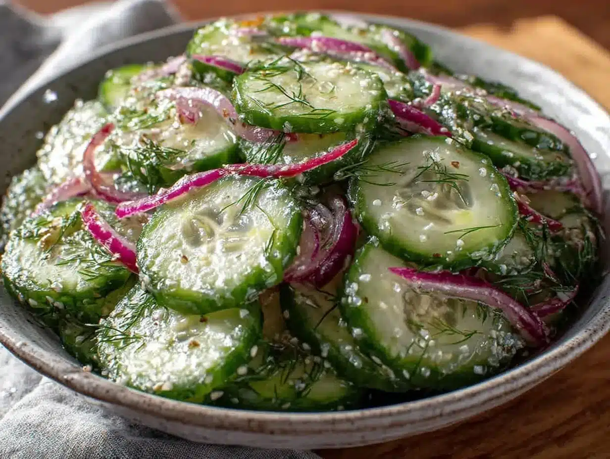 cucumber salad with red onion and dill preparation steps
