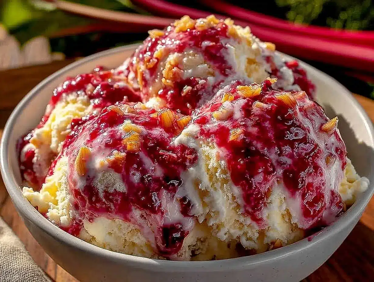 easy rhubarb sauce for ice cream preparation steps