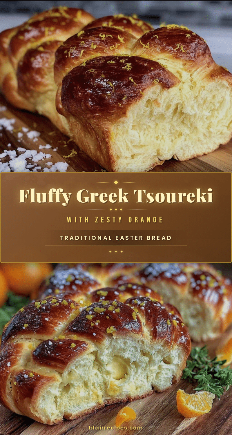fluffy greek tsoureki Easter bread recipe
