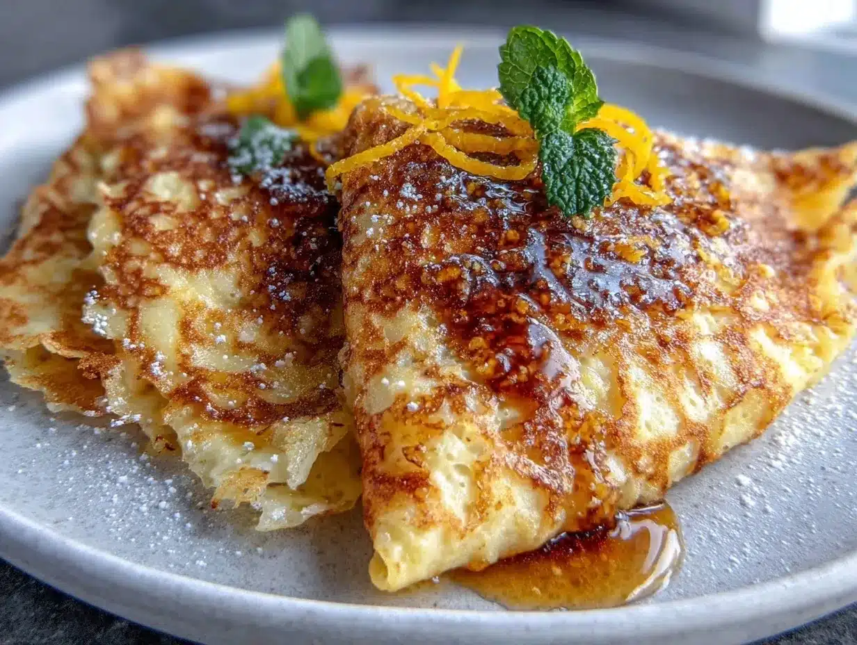 French Crêpes Suzette preparation steps