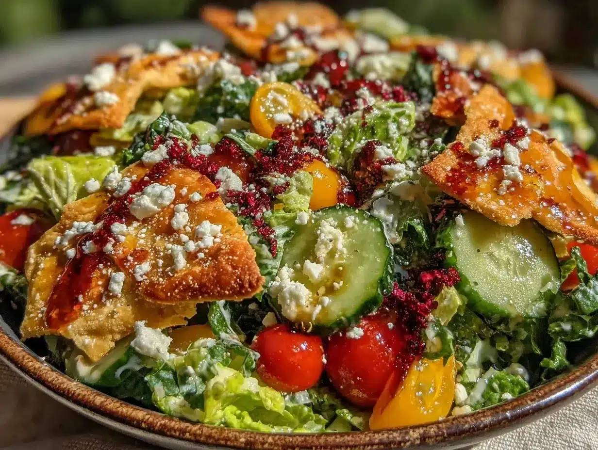 fresh fattoush salad preparation steps