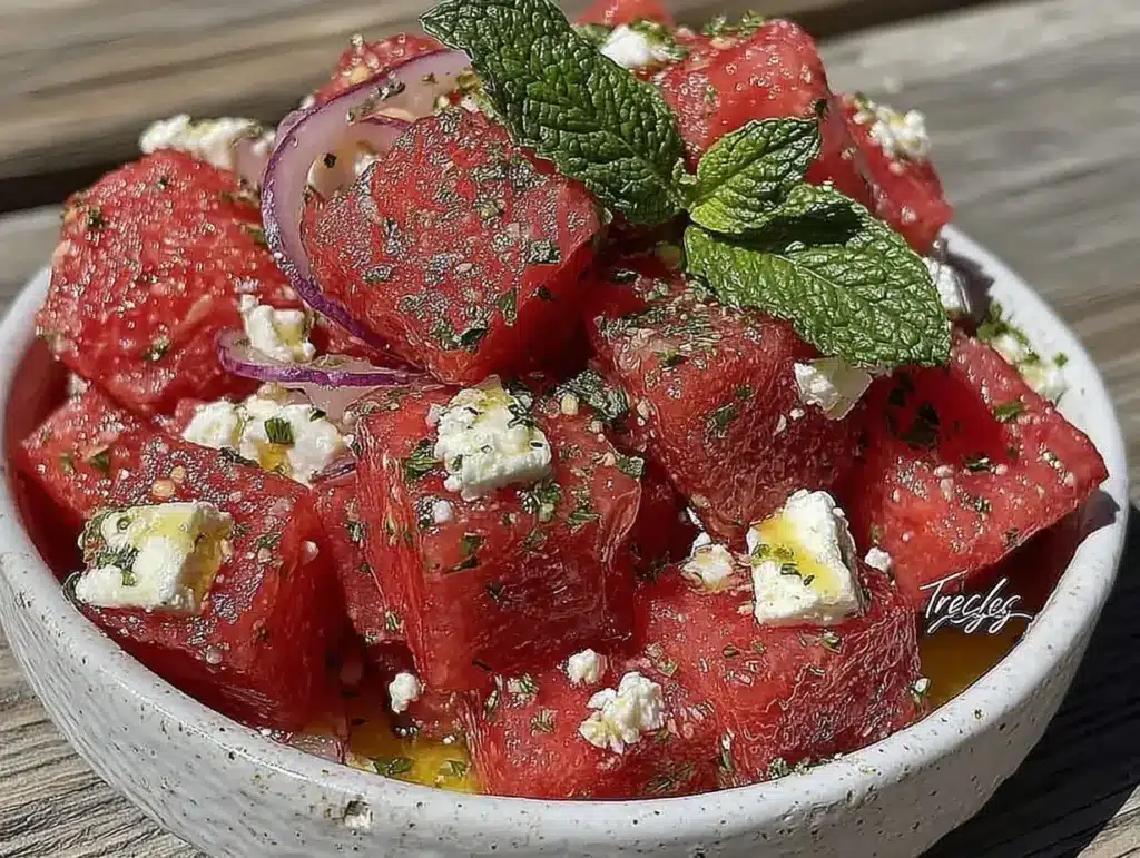 Fresh Greek Watermelon Feta Salad - featured image