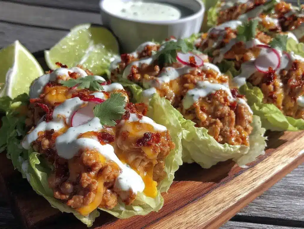 fresh ground turkey taco lettuce wraps - featured image