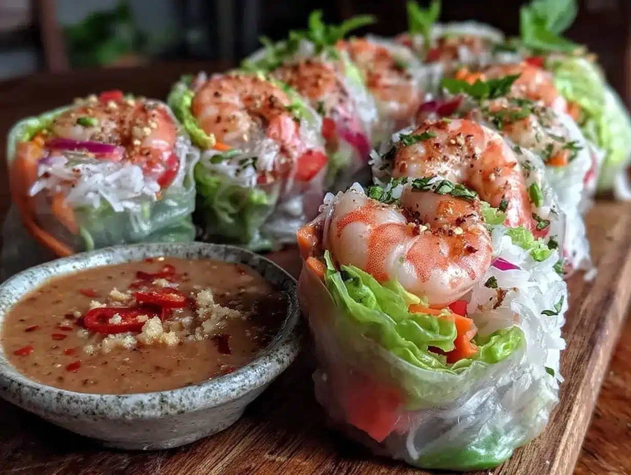 fresh healthy vietnamese spring rolls preparation steps
