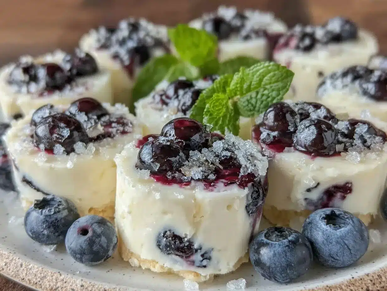 frozen greek yogurt blueberry bites preparation steps