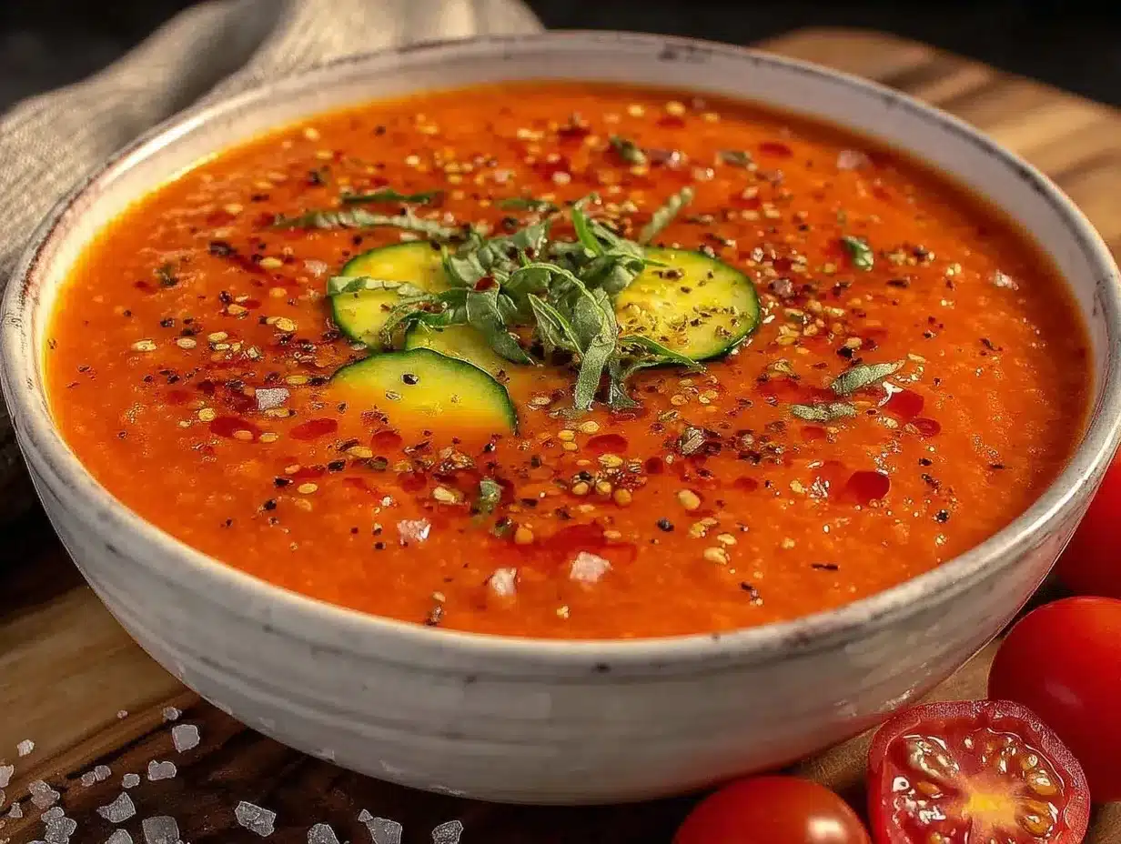 gazpacho from fresh tomatoes preparation steps