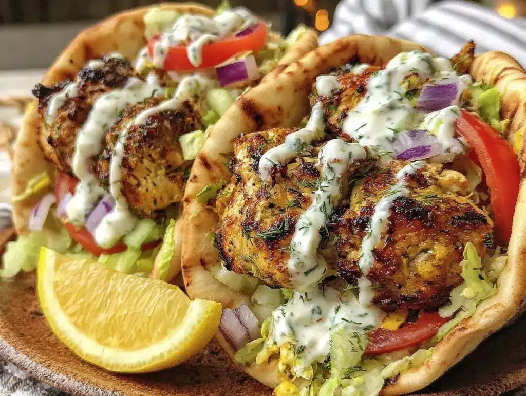Greek souvlaki pita wraps - featured image