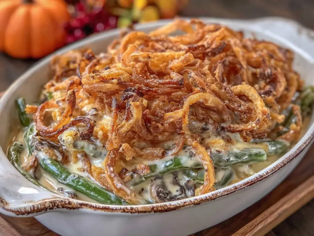 green bean casserole from scratch - featured image