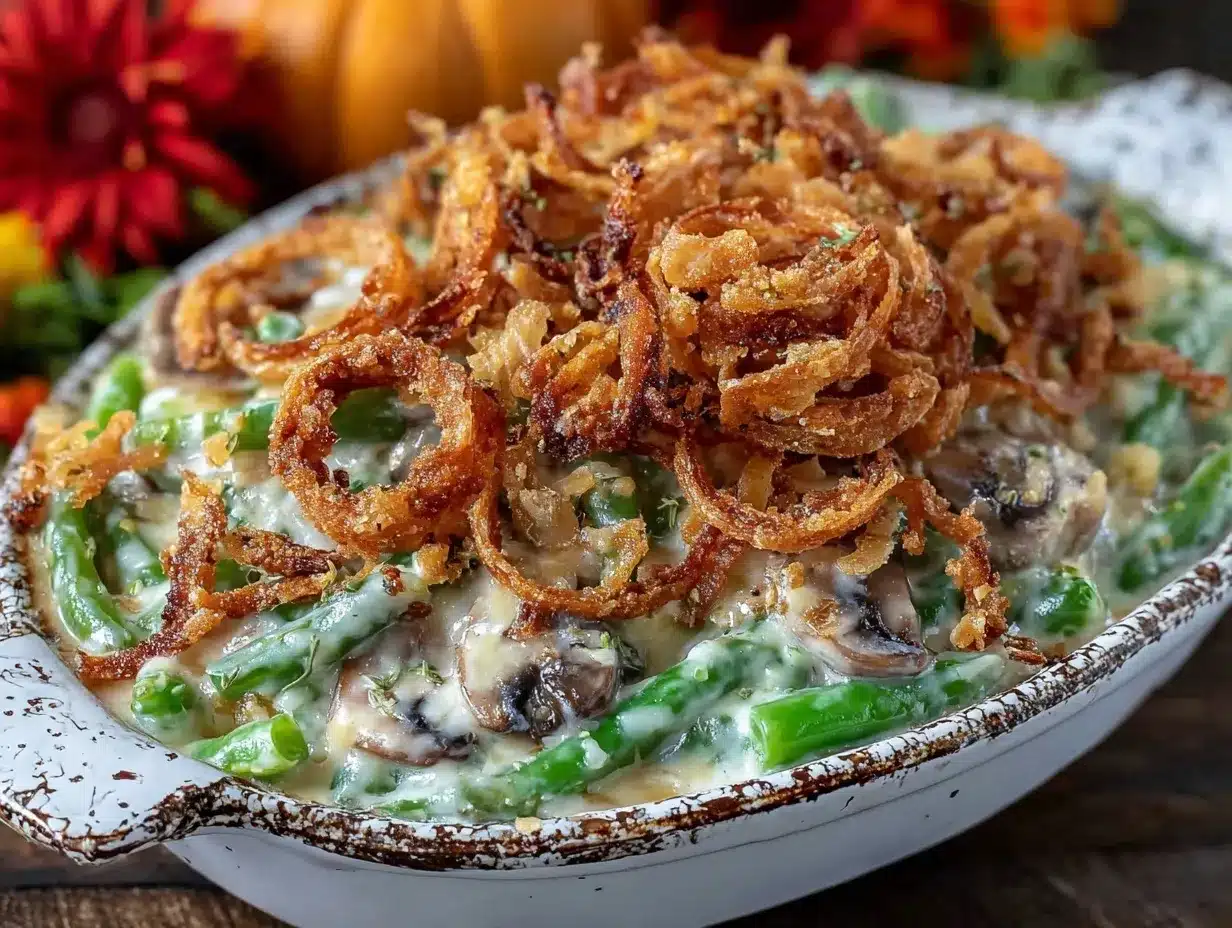 green bean casserole from scratch preparation steps