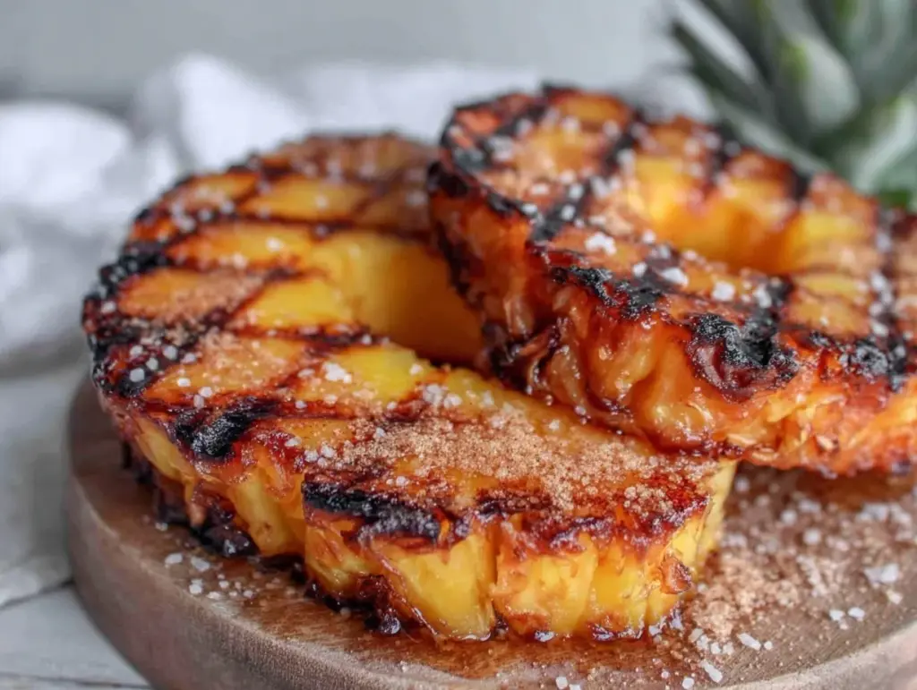 grilled pineapple with cinnamon sugar - featured image